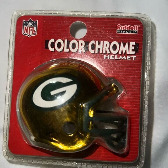 NFL GREEN BAY PACKERS MINIATURE HELMET (Riddell Color Chrome) NEW - Picture 1 of 9
